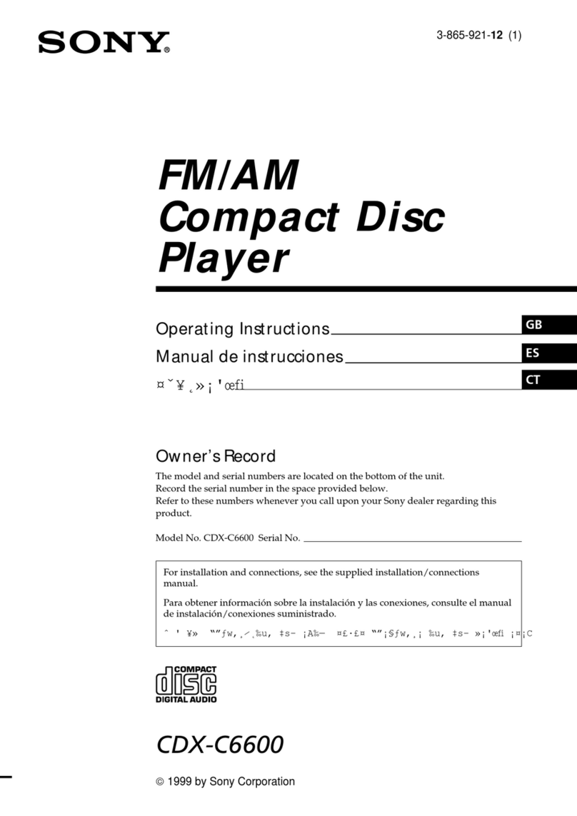 Sony CDX-C6600 operating instructions
