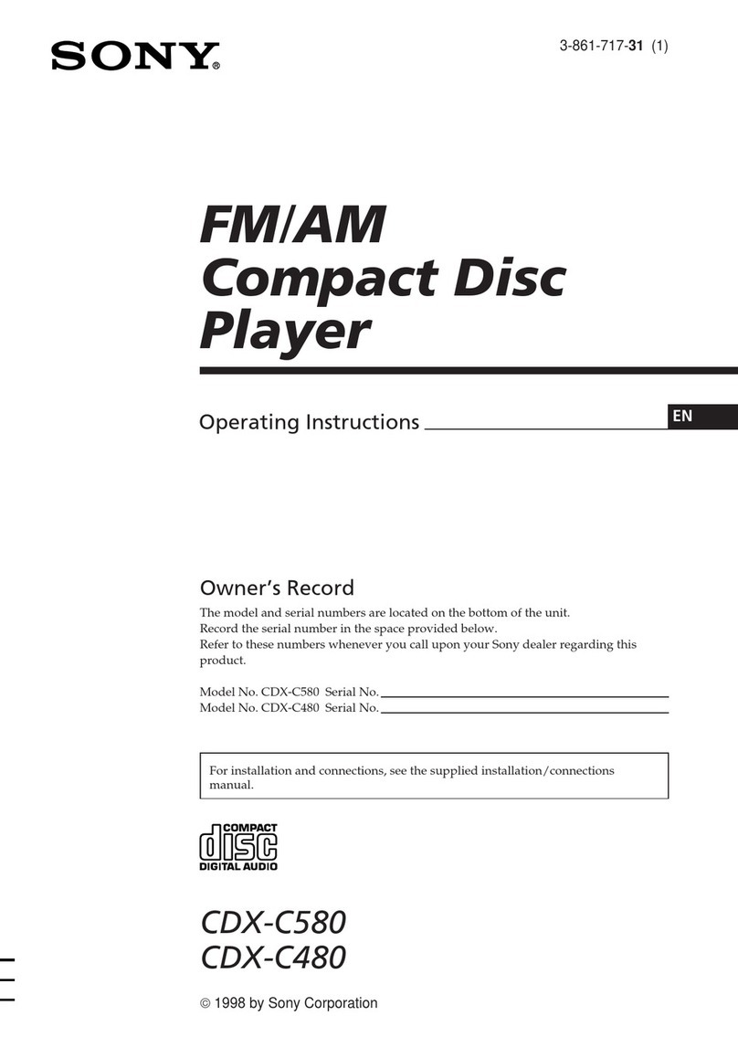 Sony CDX-C580 operating instructions Sony CDX-C580 operating instructions