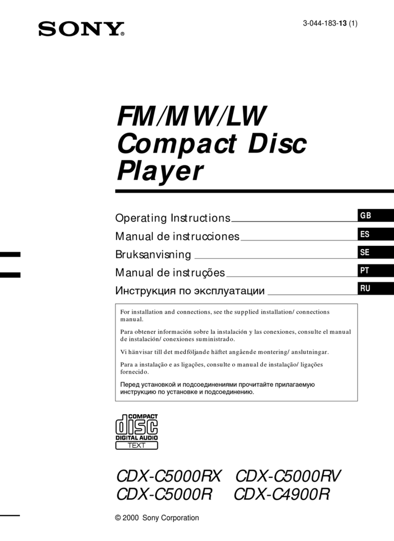 Sony CDX-C4900R operating instructions