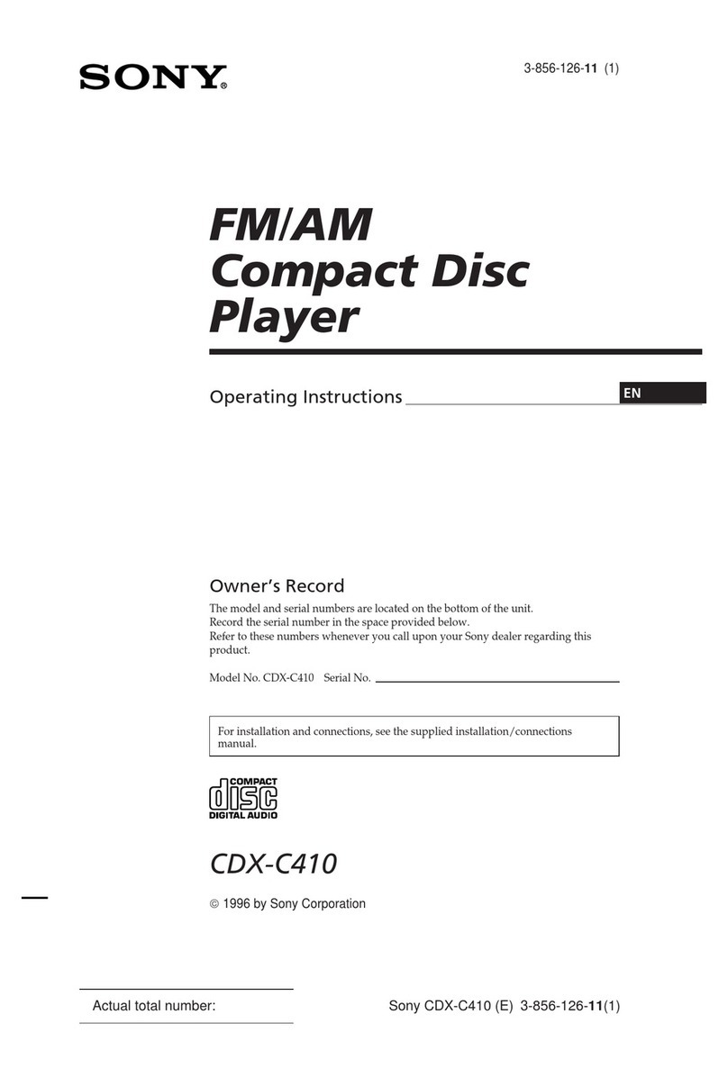 Sony CDX-C410 operating instructions