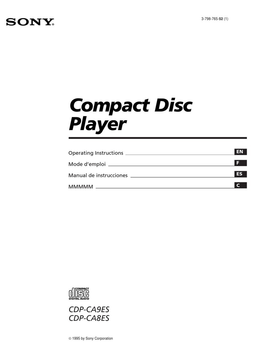 Sony CDP-CA8ES - 5 Disc Cd Changer operating instructions Sony CDP-CA8ES - 5 Disc Cd Changer operating instructions