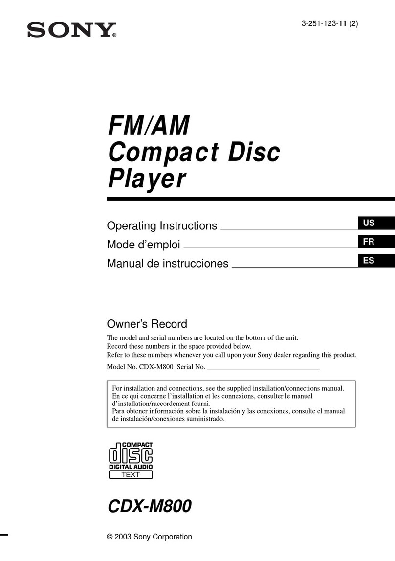 Sony CDX-M800 User manual