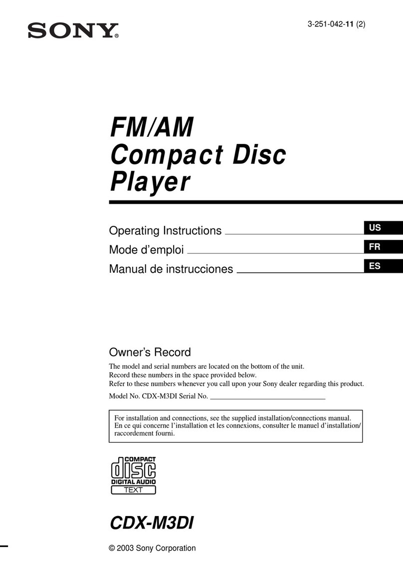 Sony CDX-M3DI  (XT-XM1) operating instructions