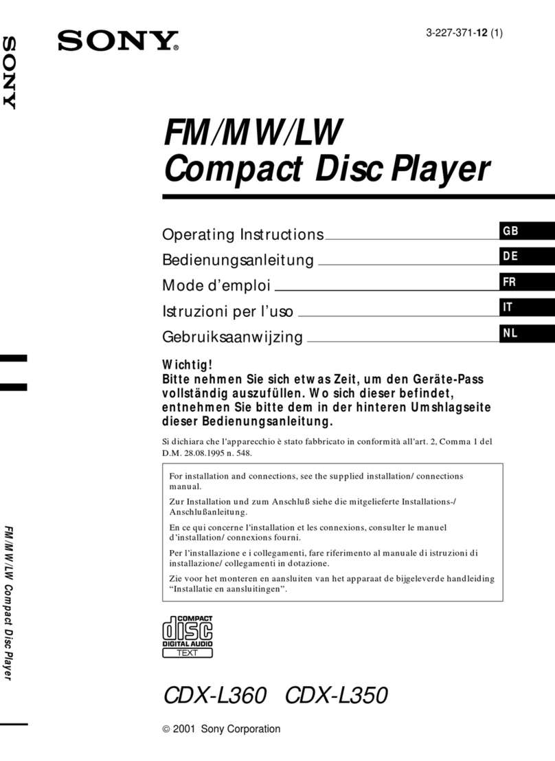 Sony CDX-L360 User manual