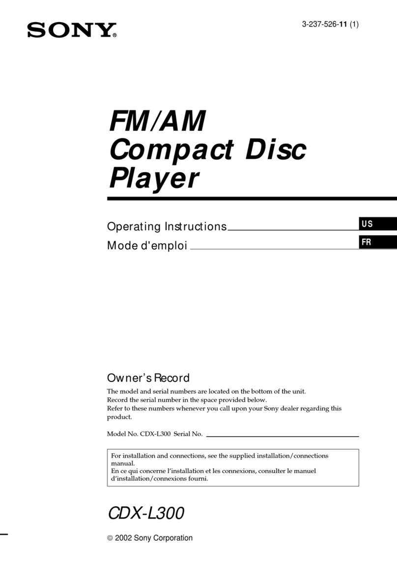 Sony CDX-L300 Installation/Connection operating instructions