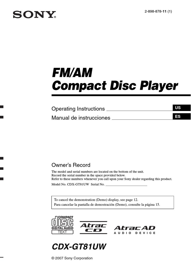 Sony CDX-GT81UW - Usb Receiver operating instructions