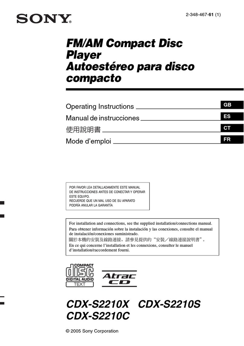 Sony CDX-S2210C operating instructions