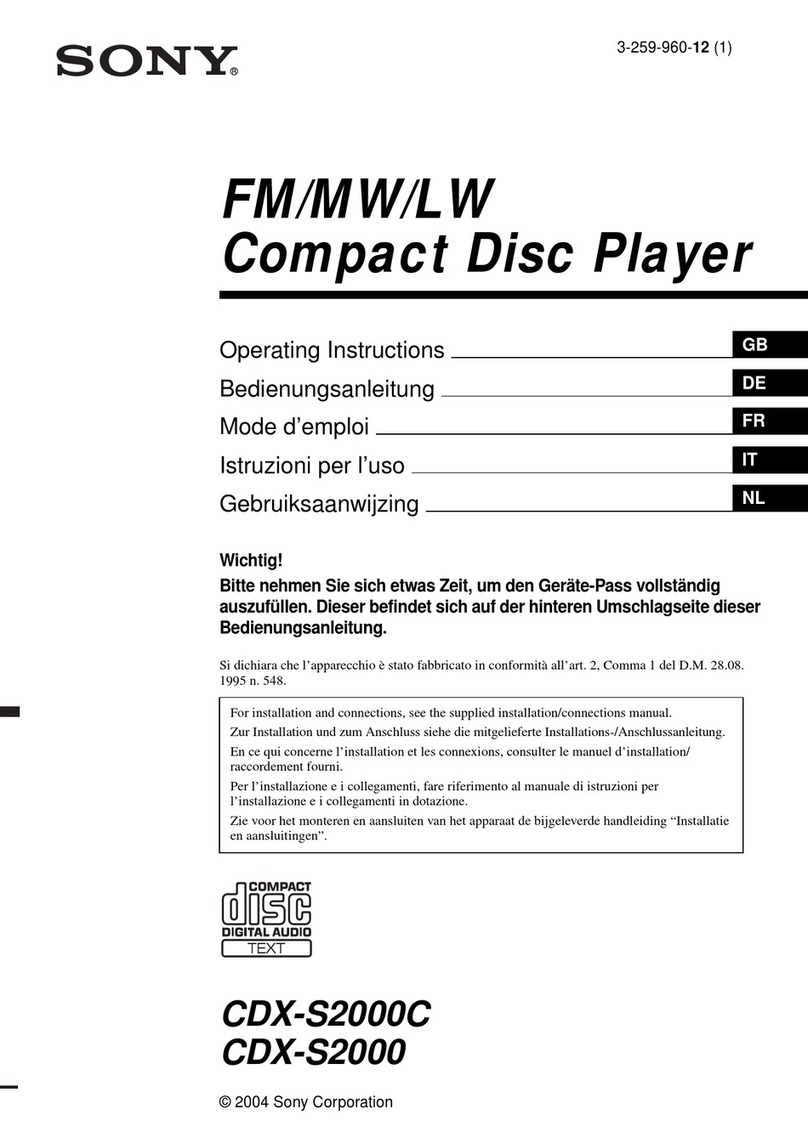 Sony CDX-S2000C operating instructions