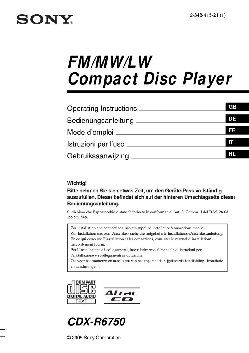 Sony CDX-R6750 operating instructions