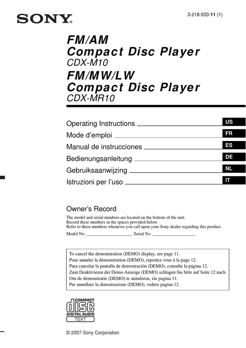 Sony CDX-MR10 User manual