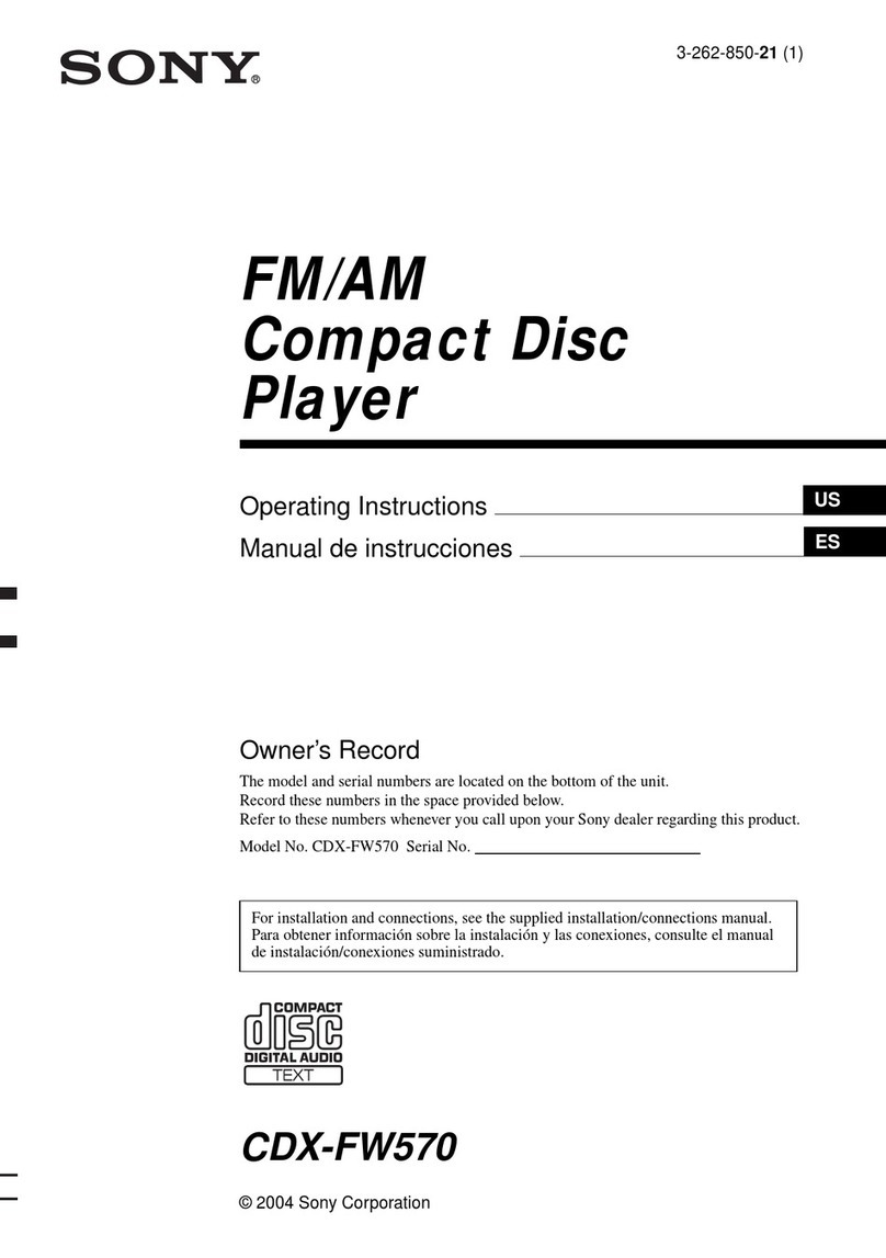 Sony CDX-FW570 - Fm/am Compact Disc Player User manual