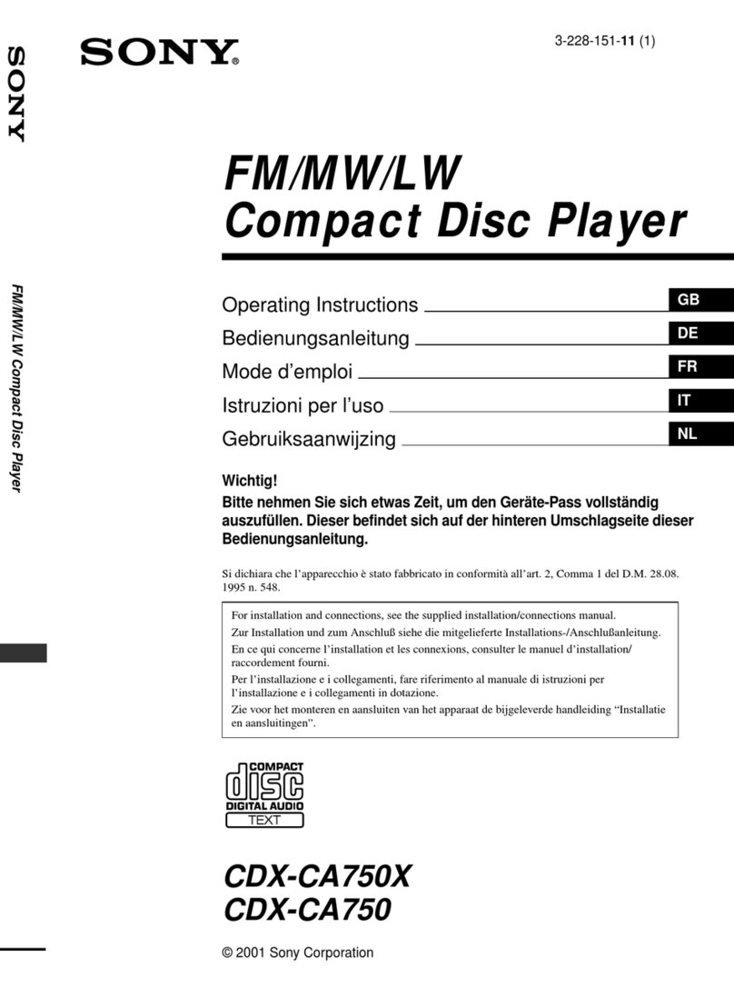 Sony CDX-CA750 operating instructions