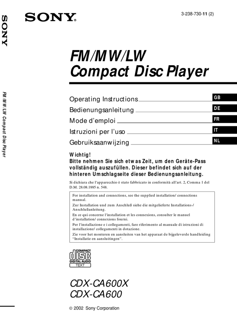 Sony CDX-CA600X User manual