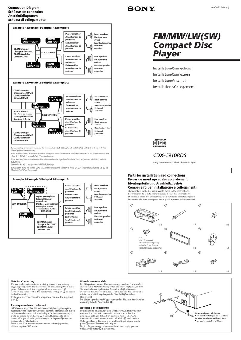 Sony CDX-C910RDS Product guide