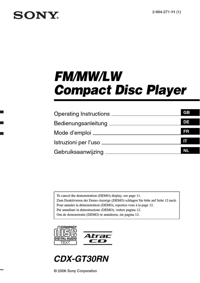 Sony CDX-GT30RN operating instructions
