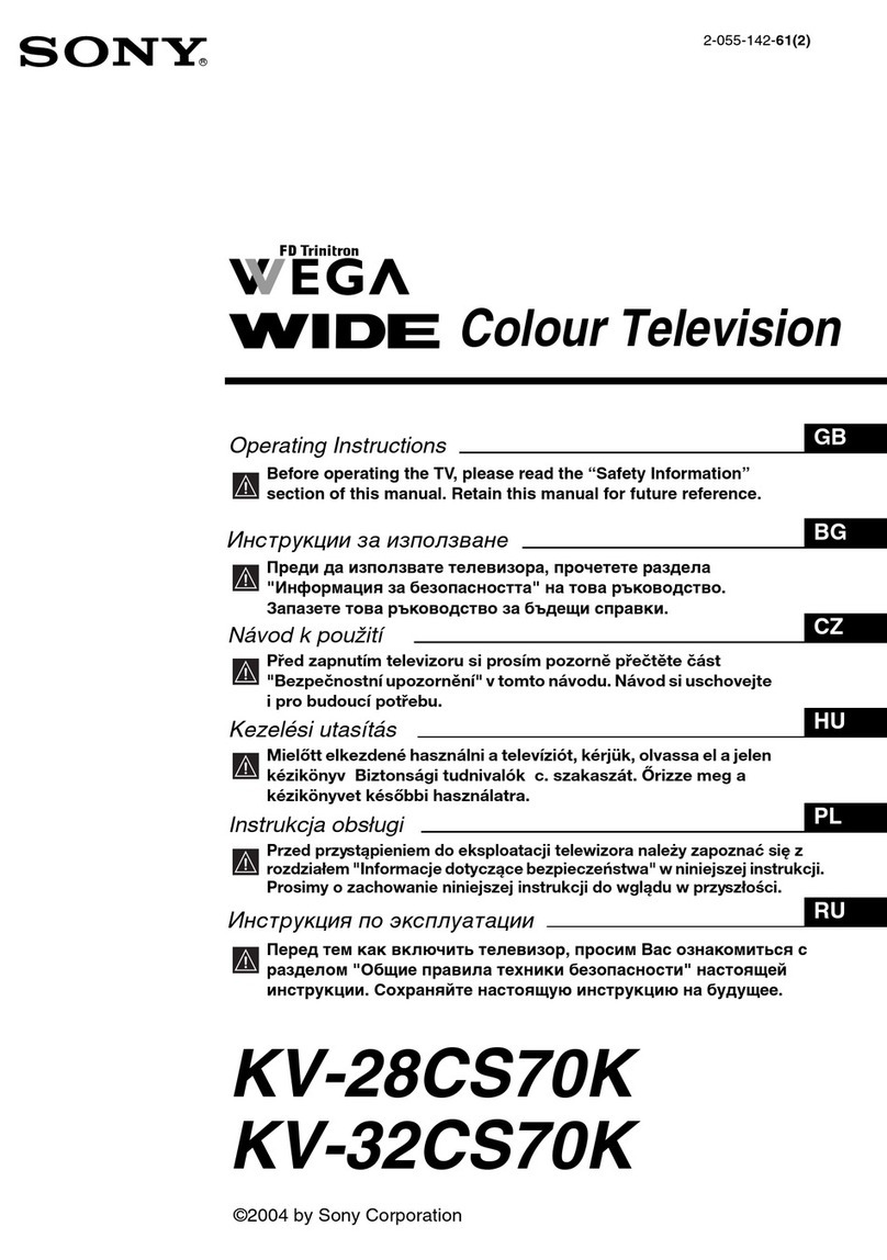 Sony FD Trinitron WEGA KV-28CS70K User manual Sony FD Trinitron WEGA KV-28CS70K User manual