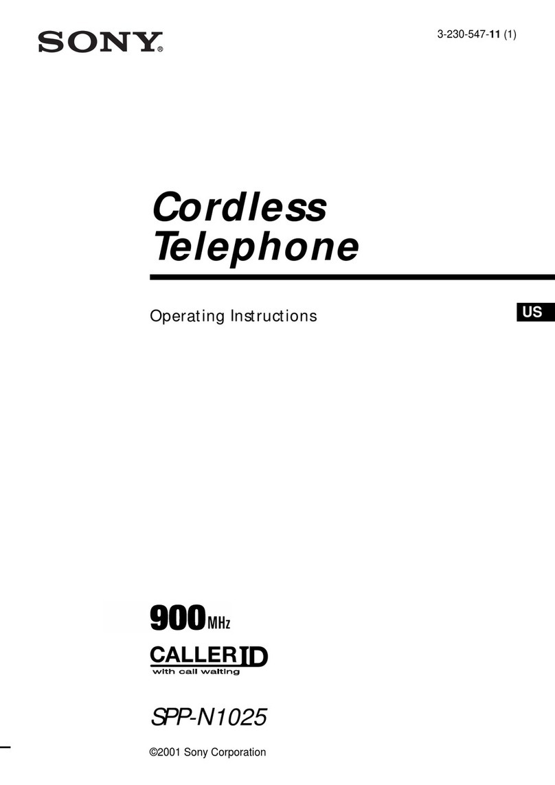 Sony SPP-N1025 - Cordless Telephone operating instructions