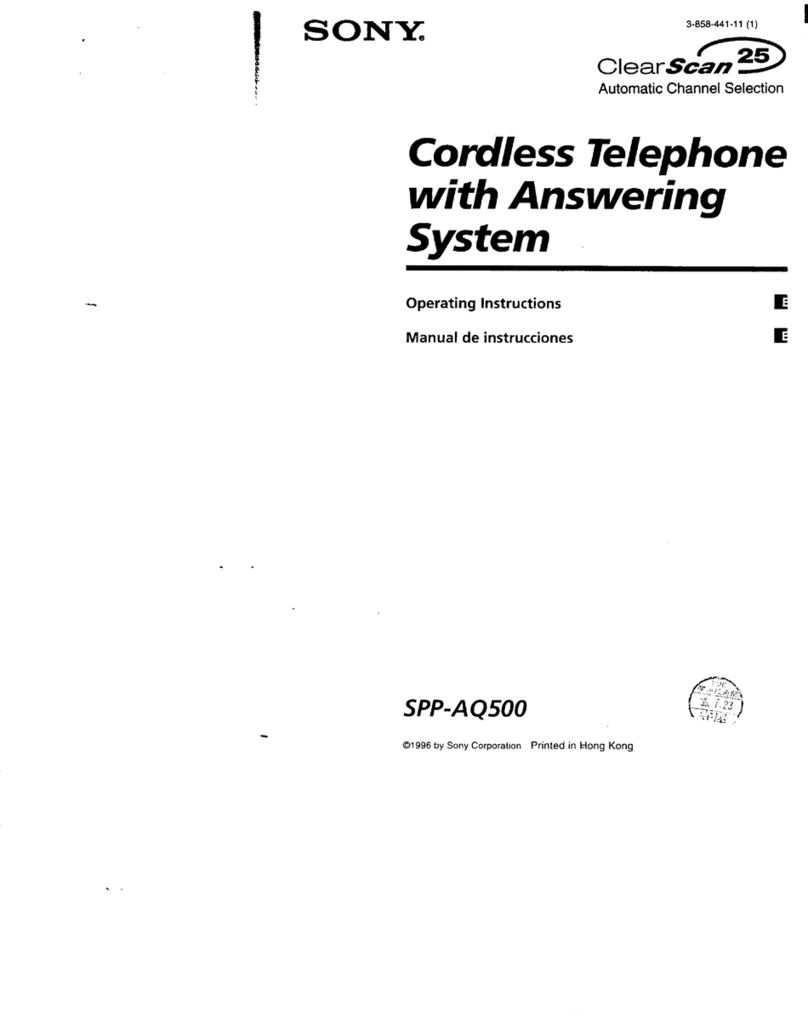 Sony SPP-AQ500 - Cordless Telephone operating instructions