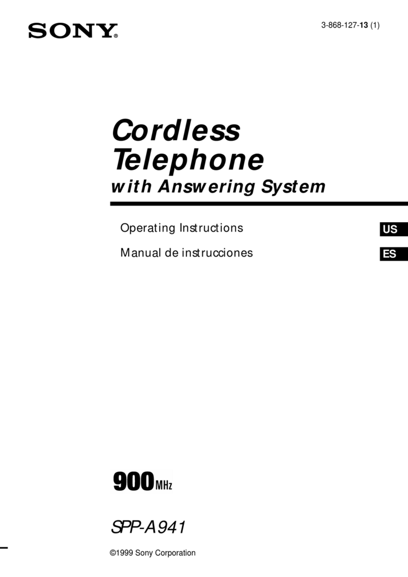 Sony SPP-A941 - Cordless Telephone With Answering... operating instructions