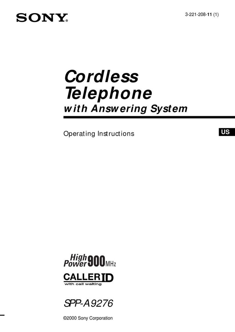 Sony SPP-A9276 - Cordless Telephone With Answering... User manual