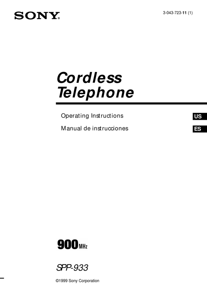 Sony SPP-933 - 900mhz Cordless Telephone operating instructions