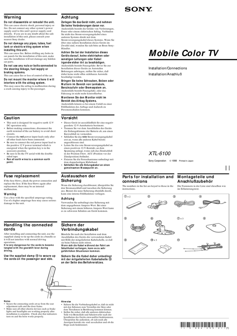 Sony XTL-6100 Installation/connections