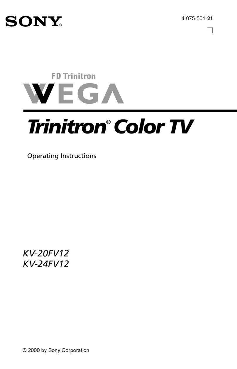 Sony WEGA KV 20FV12 operating instructions