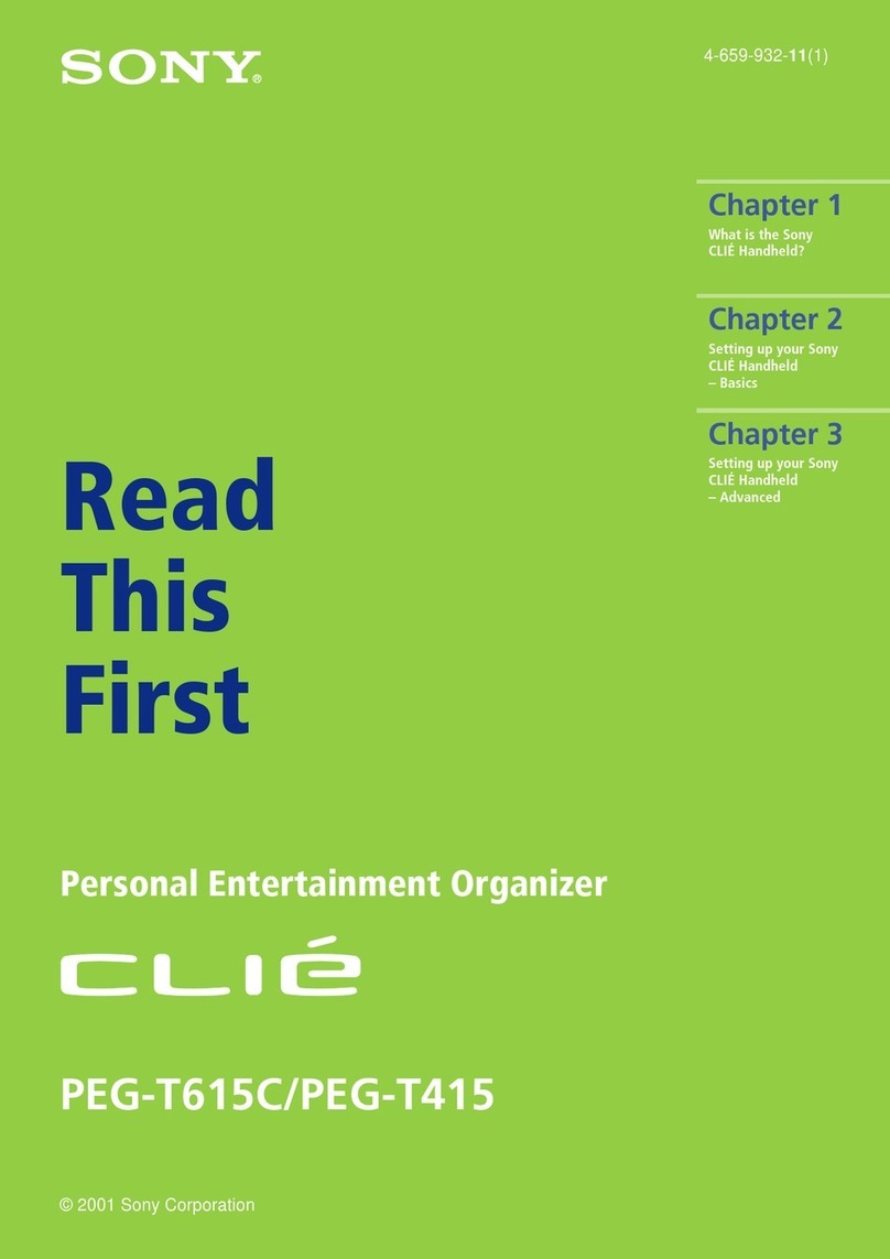 Sony CLIE PEG-T615C Instruction sheet