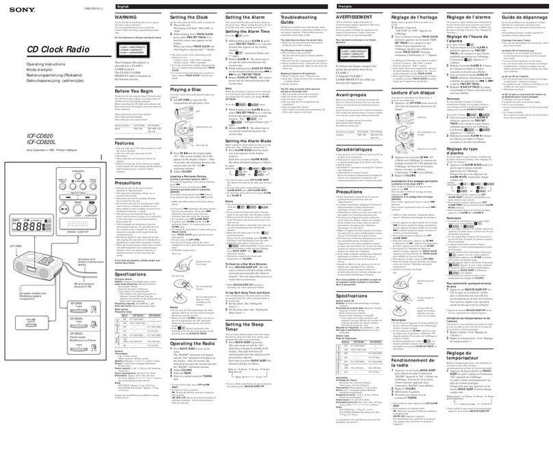 Sony ICF-CD820L operating instructions