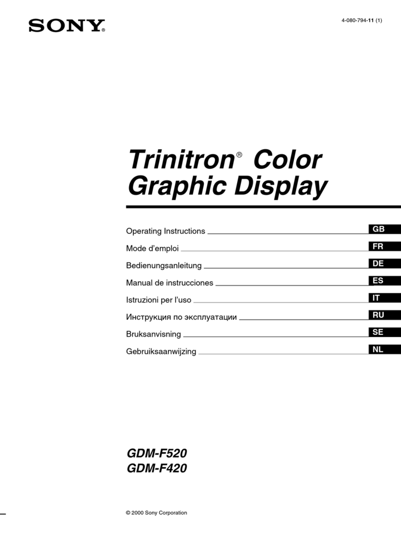 Sony Trinitron GDM-F420 User manual Sony Trinitron GDM-F420 User manual