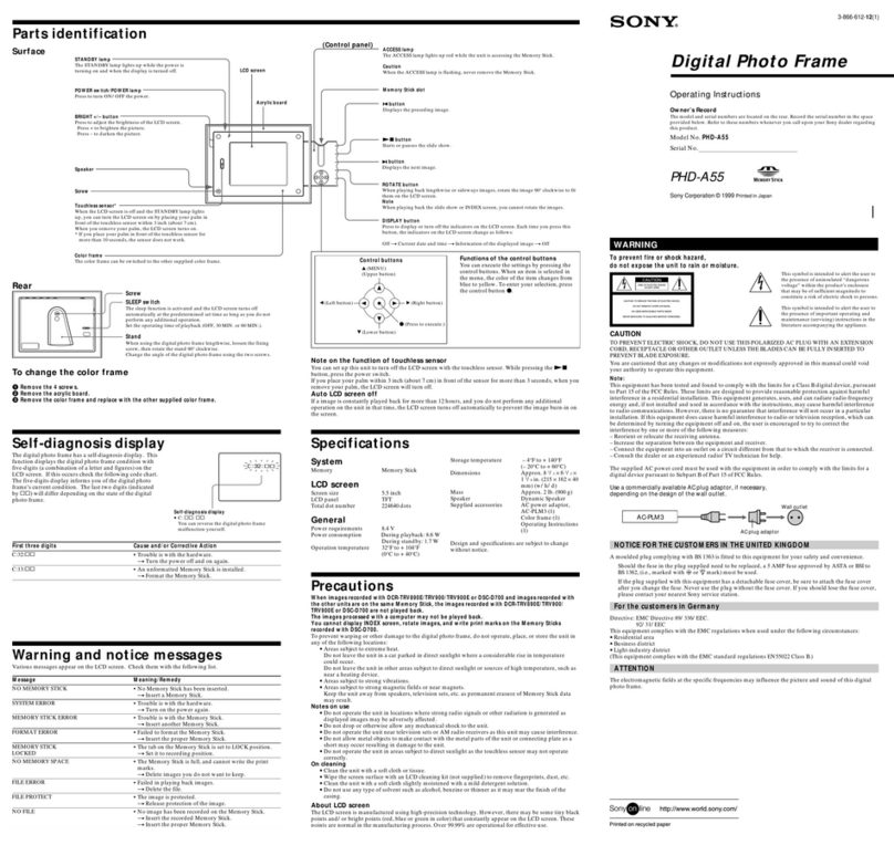 Sony PHD-A55 Operating Instructions  (primary... User manual