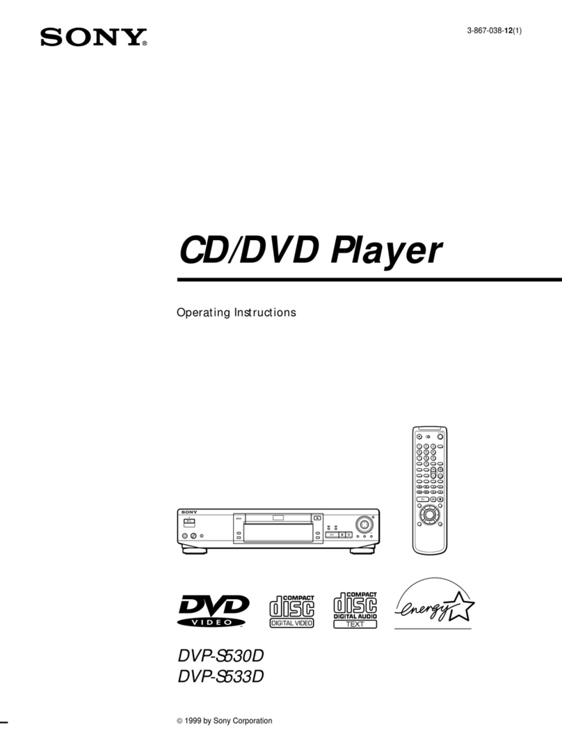 Sony DVP-S533D - Cd/dvd Player operating instructions