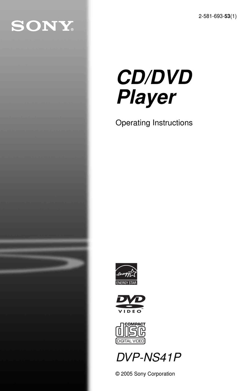 Sony DVP-NS41P - Cd/dvd Player operating instructions