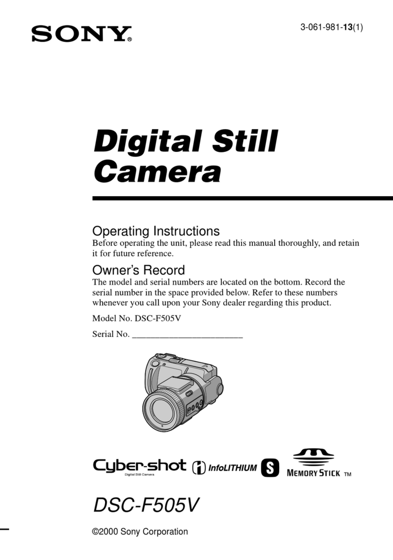 Sony DSC F505V - Cybershot 2.6MP Digital Camera operating instructions