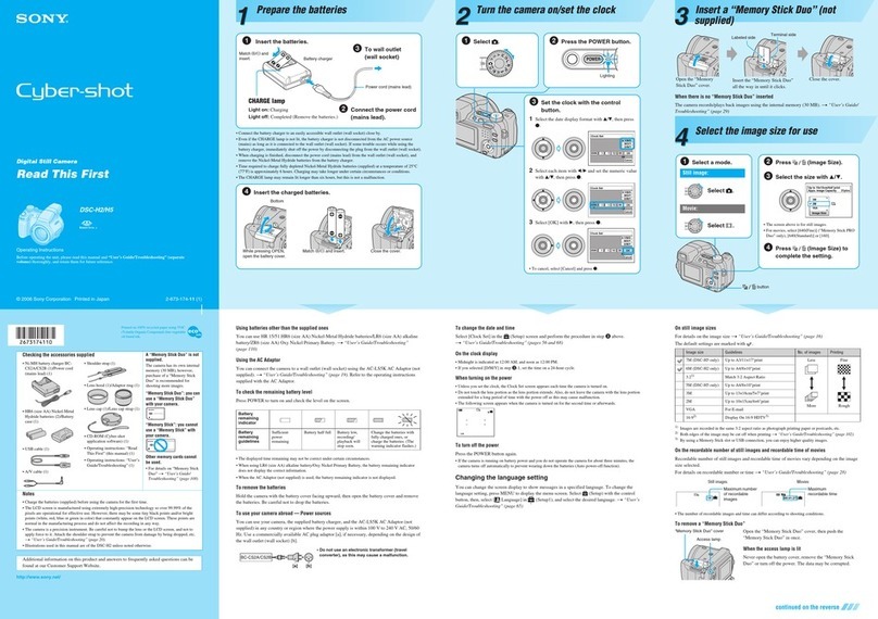 Sony DSC-H2 User’s Guide User manual