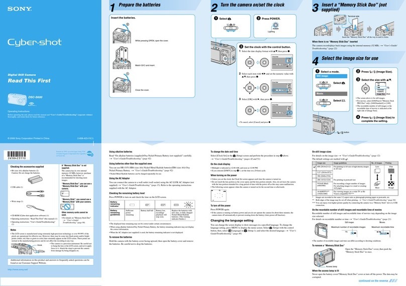 Sony Cyber-shot DSC-S600 User manual