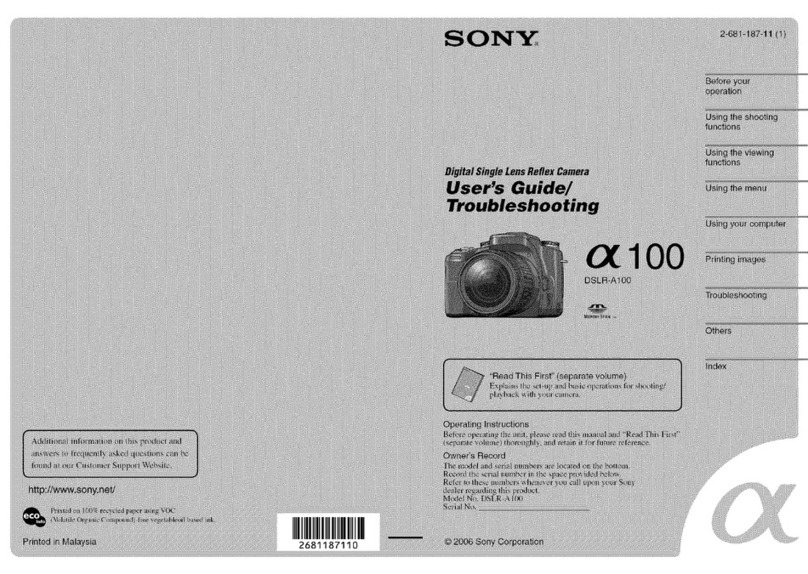 Sony DSLR-A100 Operating instructions Sony DSLR-A100 Operating instructions