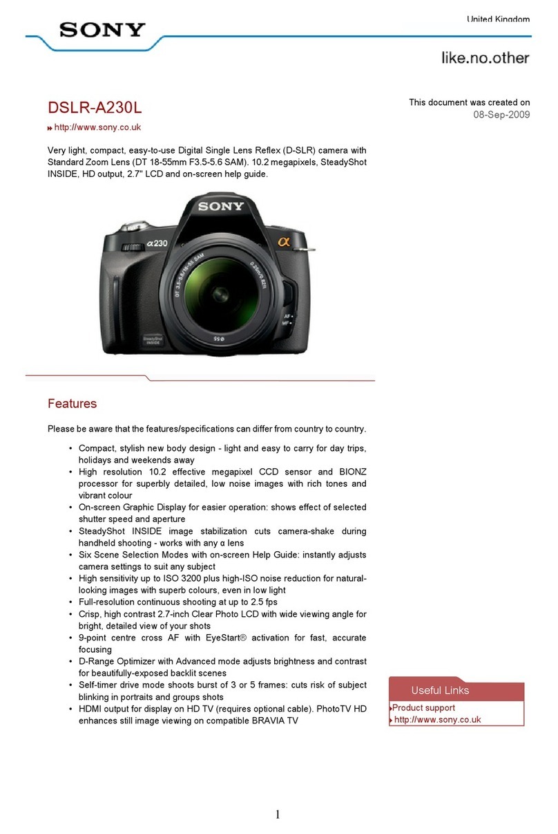 Sony Alpha DSLR-A230L User manual Sony Alpha DSLR-A230L User manual