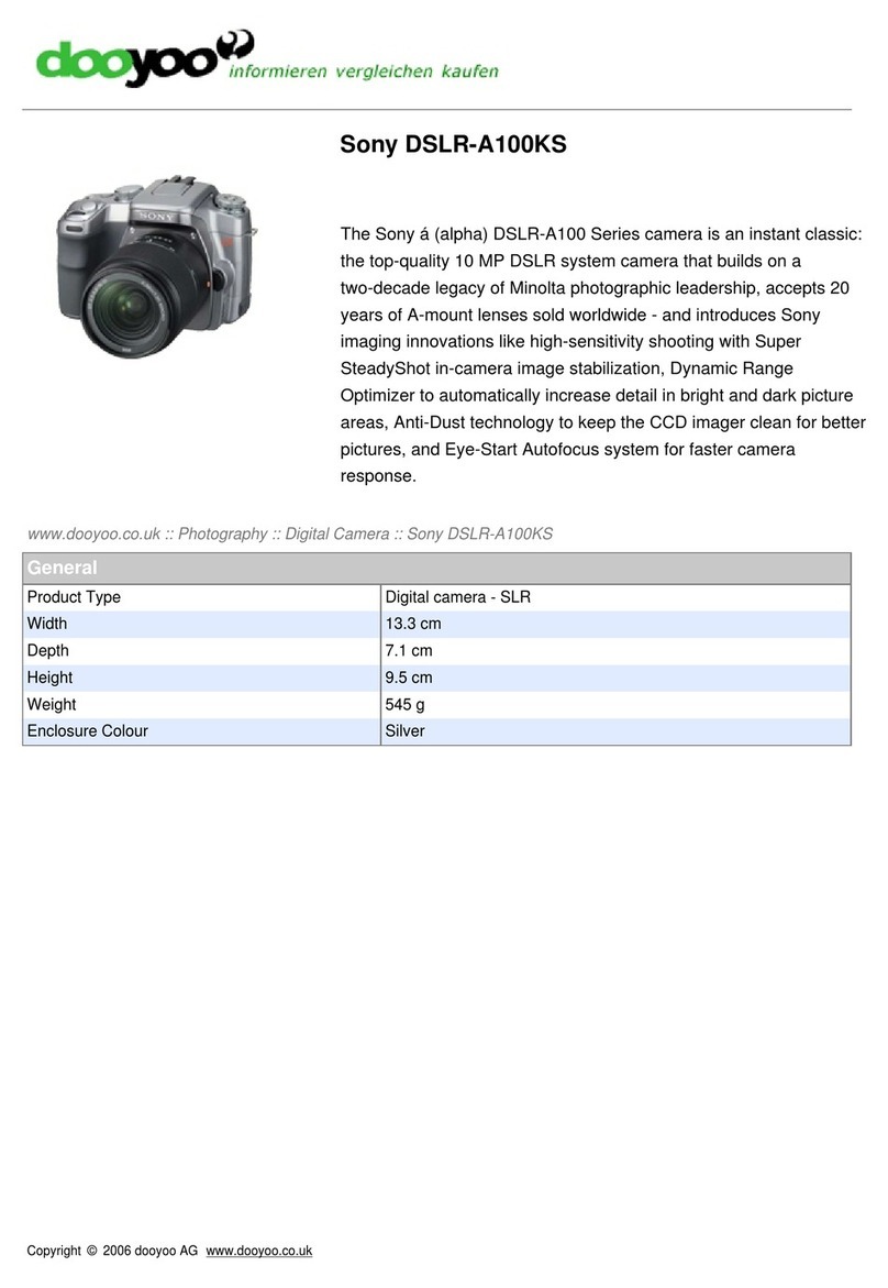 Sony Alpha DSLR-A100KS User manual