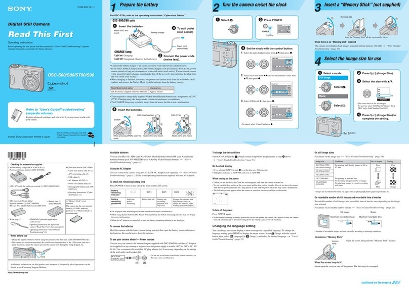 Sony DSC-S60 Fall 2005 Instruction sheet