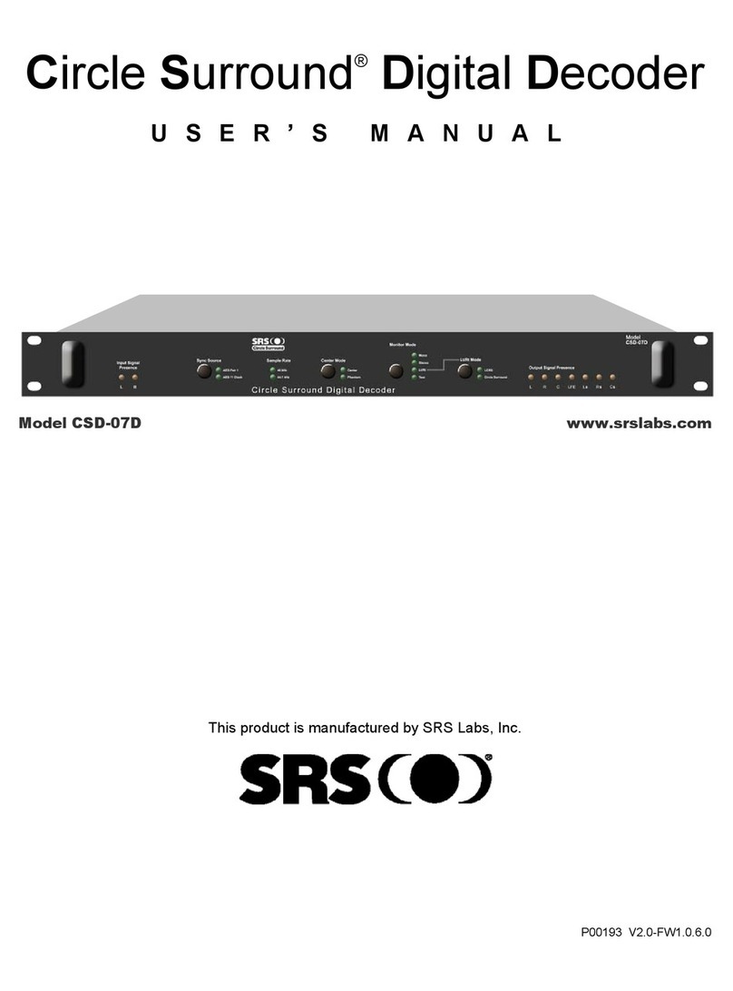 SRS Labs Circle Surround CSD-07D user manual