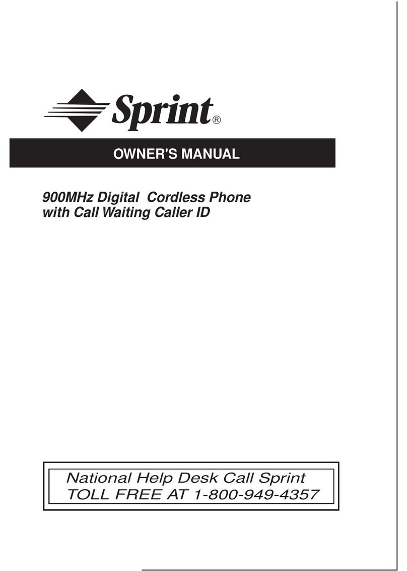Sprint 900MHz Digital Cordless Phone with Call... owner's manual