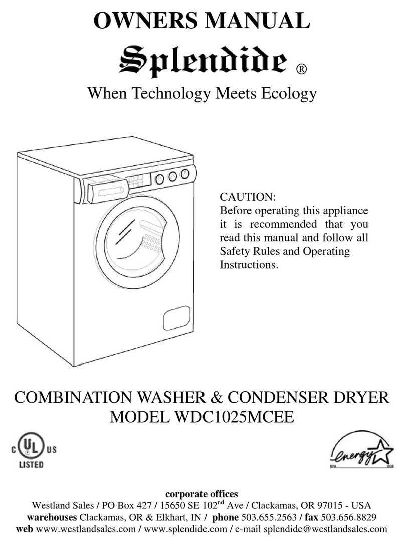 Splendide WDC1025MCEE owner's manual