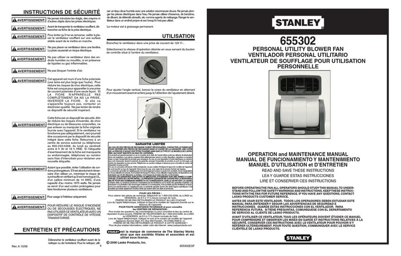 Stanley 655302 Operation and maintenance manual