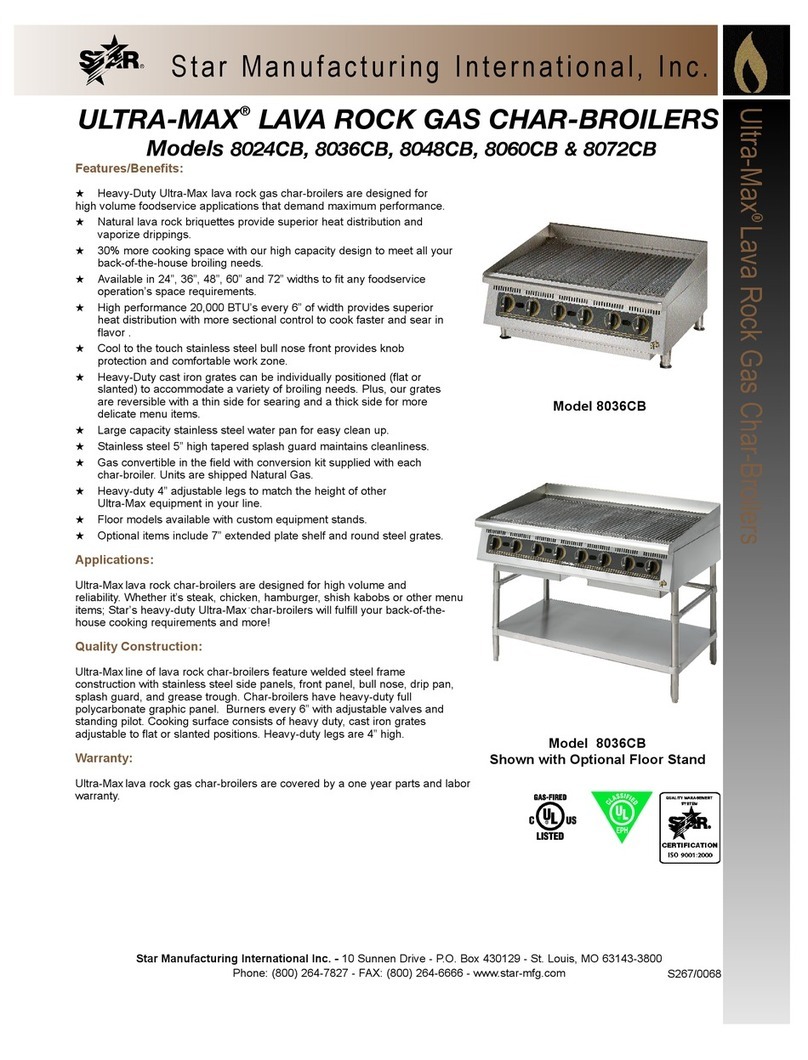 Star Manufacturing Ultra-Max Lava Rock Gas Char-Broilers 8024CB User manual