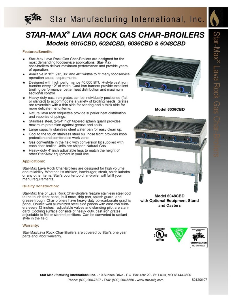 Star Manufacturing Star-Max Lava Rock Gas Char-Broilers 6015CBD Specification sheet