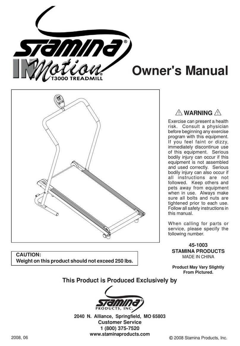 Stamina T3000 Treadmill 45-1003 User manual
