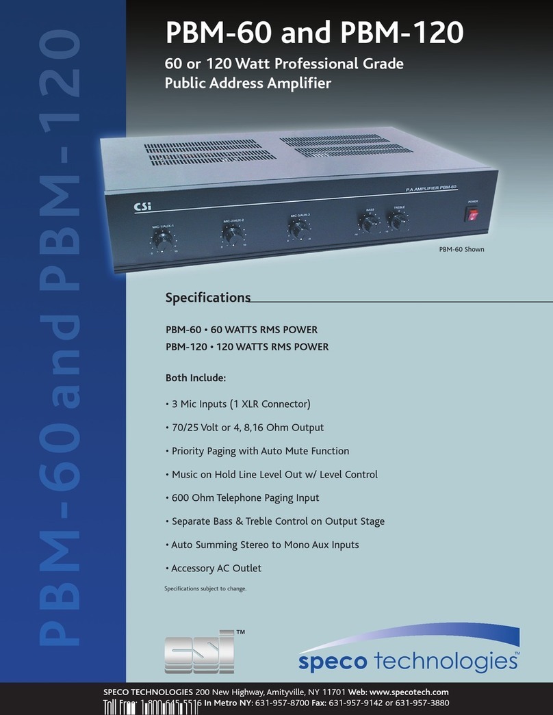 Speco PBM-120 User manual