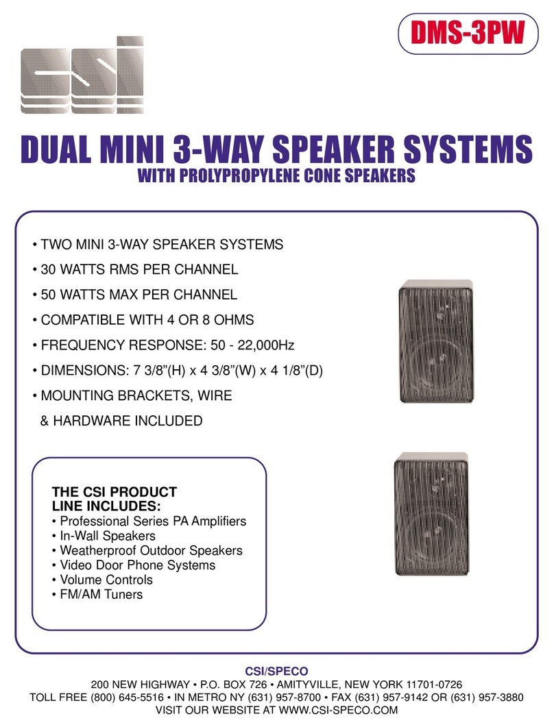 CSI/SPECO DMS-3PW Specification sheet