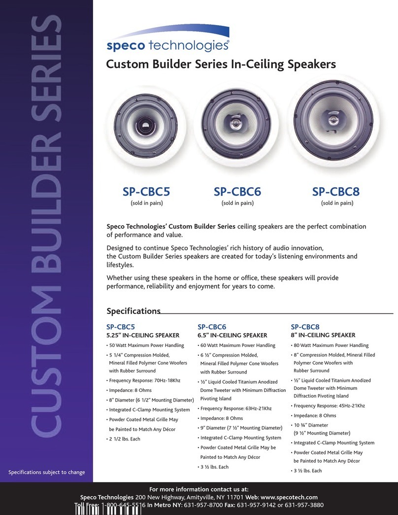 Speco Speco Custom Builder Series SP-CBC5 Specifications